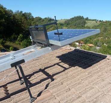 Pannello solare in posizione di scarico